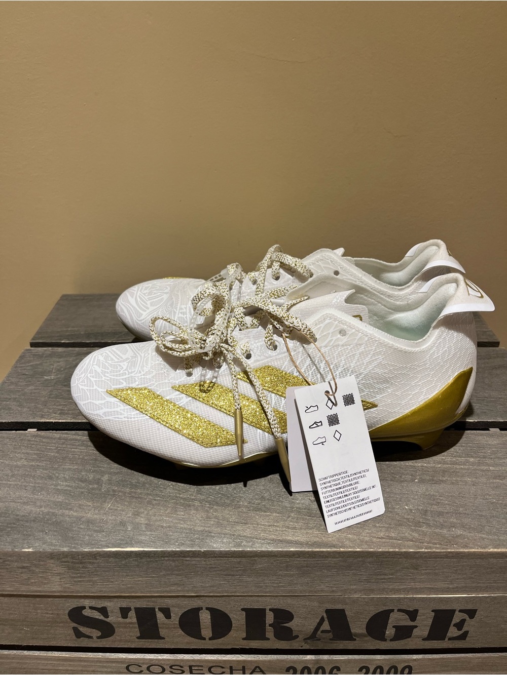adidas adizero Electric II Exotic Speed Football Cleat NWOB-White/Gold Sz7.5|8.5